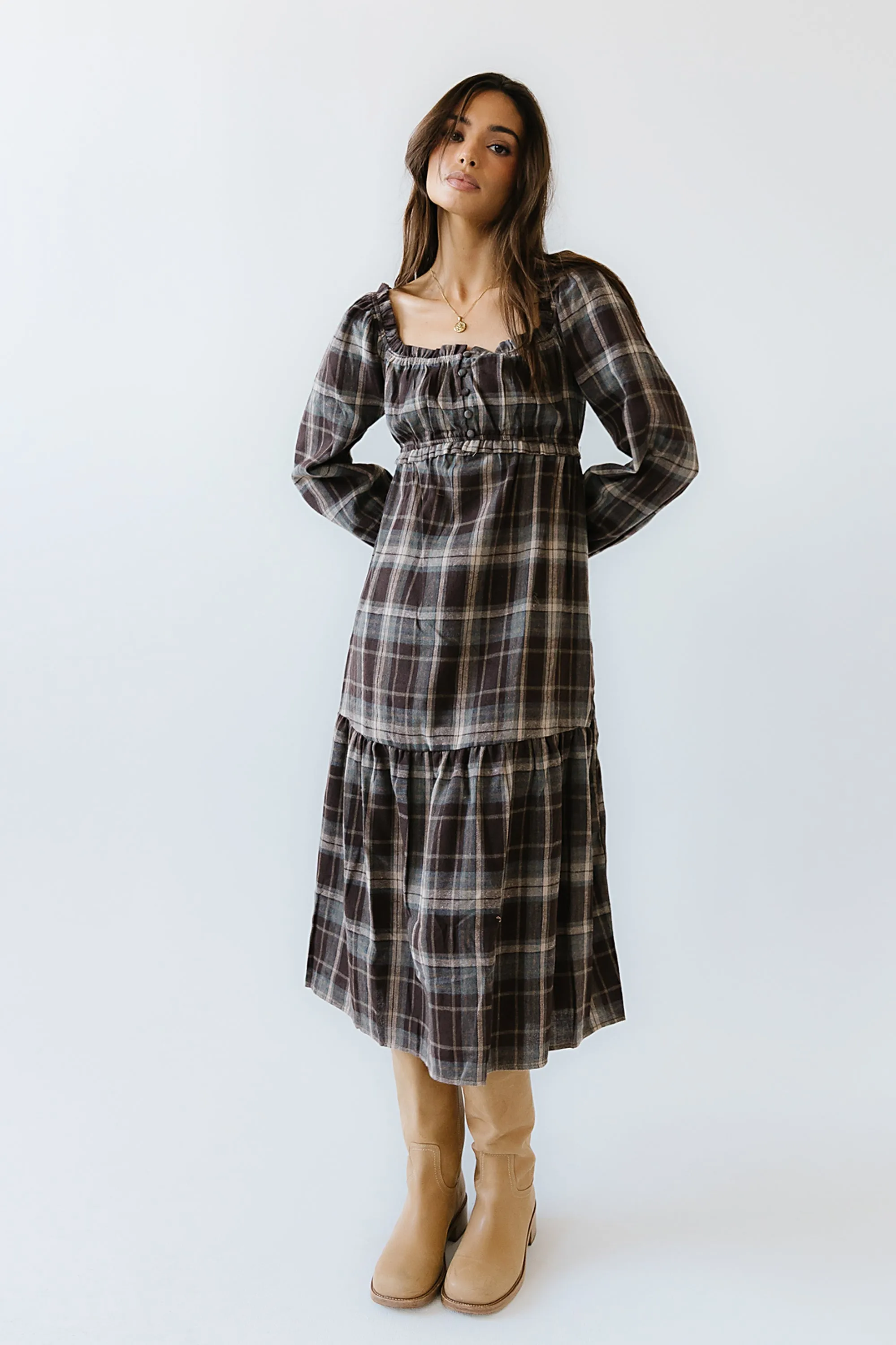 Harlow Plaid Maxi Dress - FINAL SALE sold by bohme