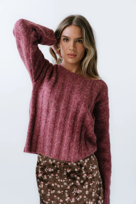 Zamara Ribbed Sweater in Red sold by bohme