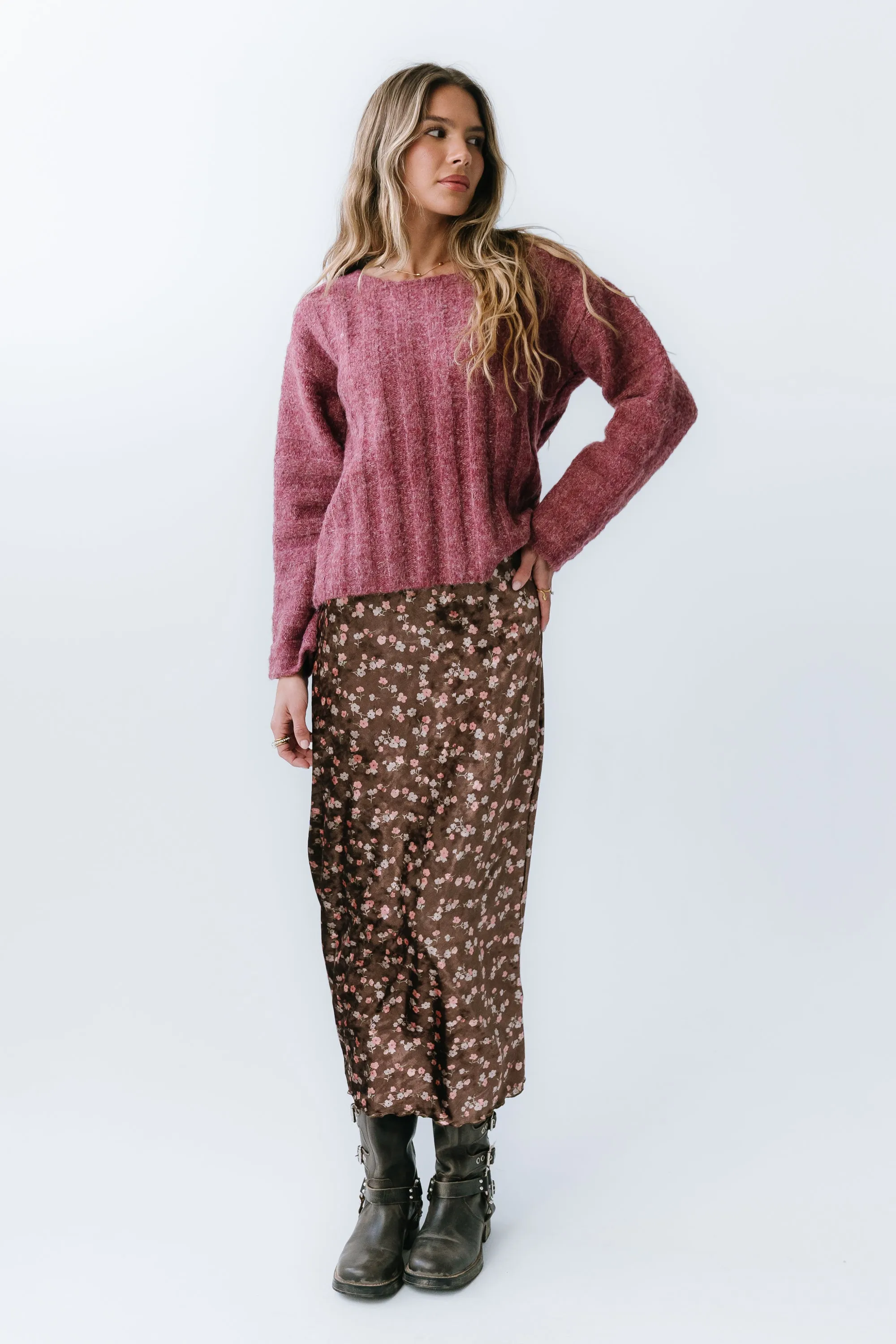 Zamara Ribbed Sweater in Red sold by bohme product image thumbnail 5