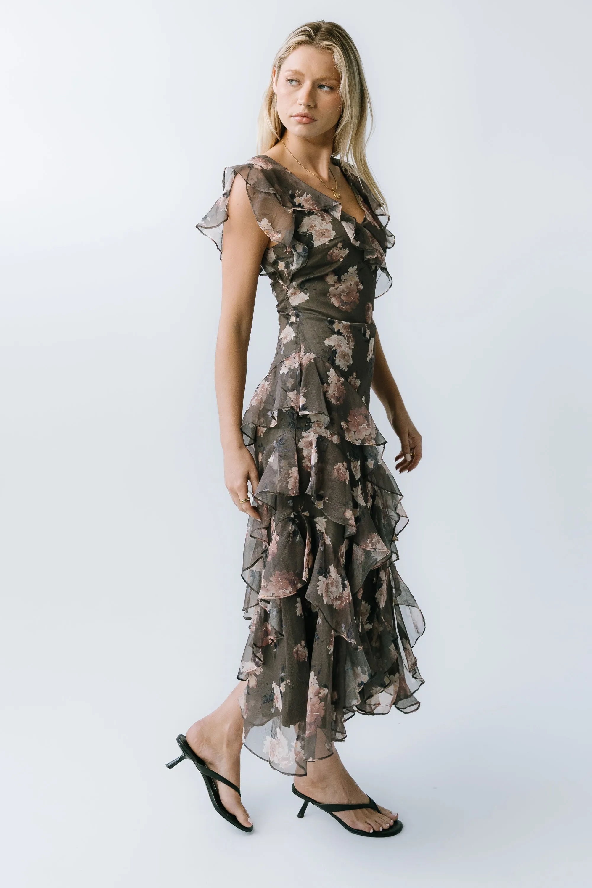 Kensie Ruffle Maxi Dress sold by bohme product image thumbnail 3