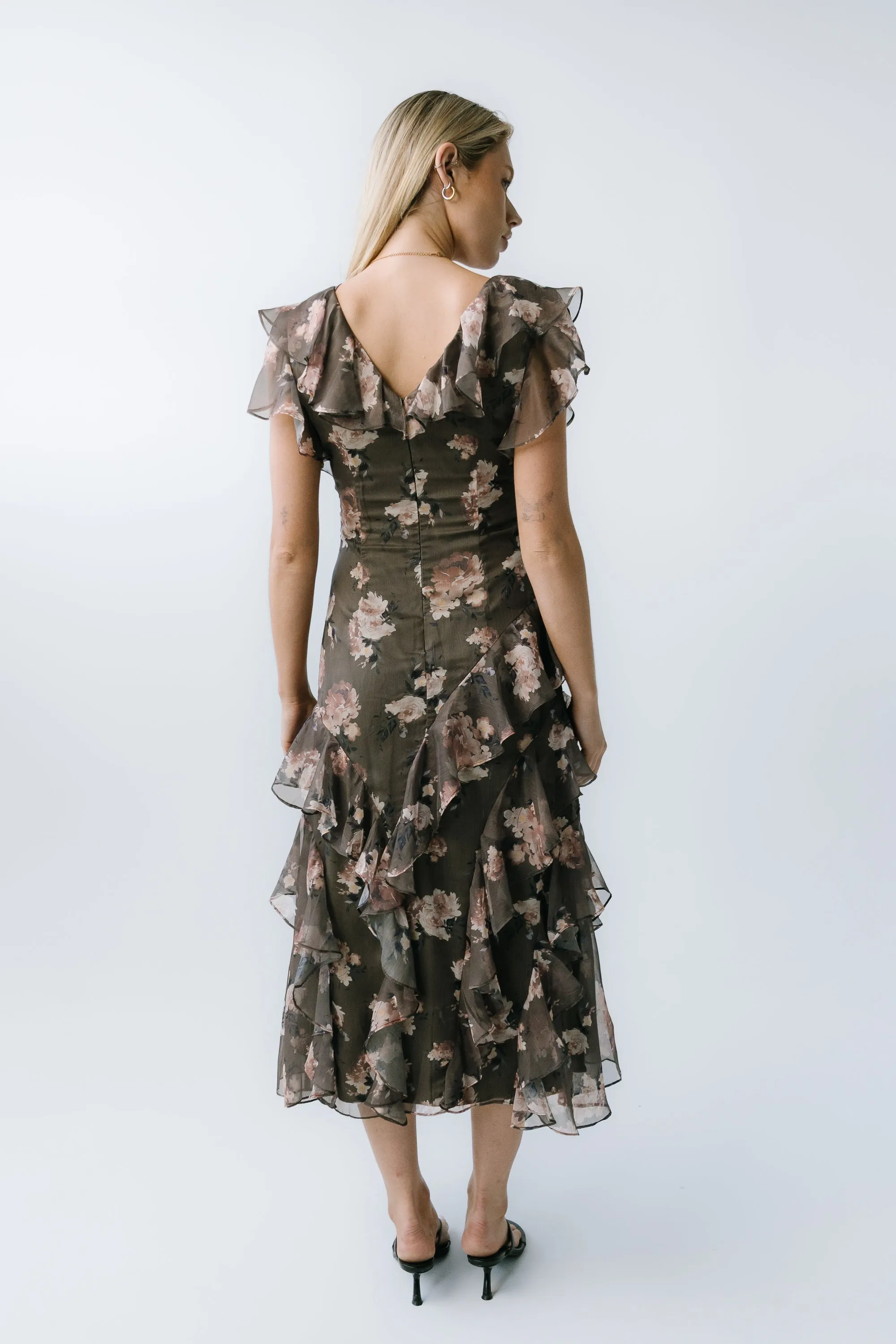 Kensie Ruffle Maxi Dress sold by bohme product image thumbnail 5