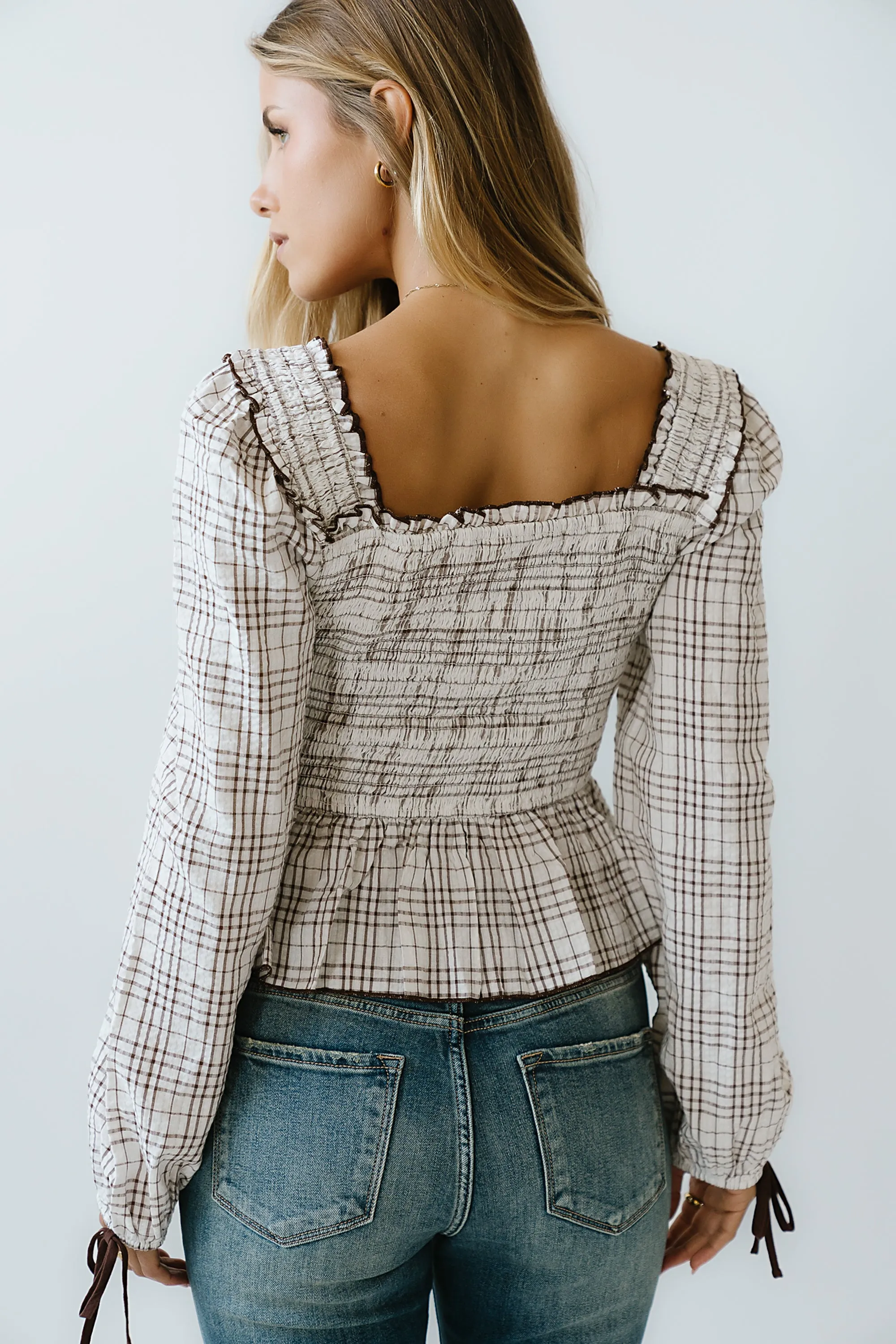 Vale Smocked Blouse in Mocha - FINAL SALE sold by bohme product image thumbnail 4