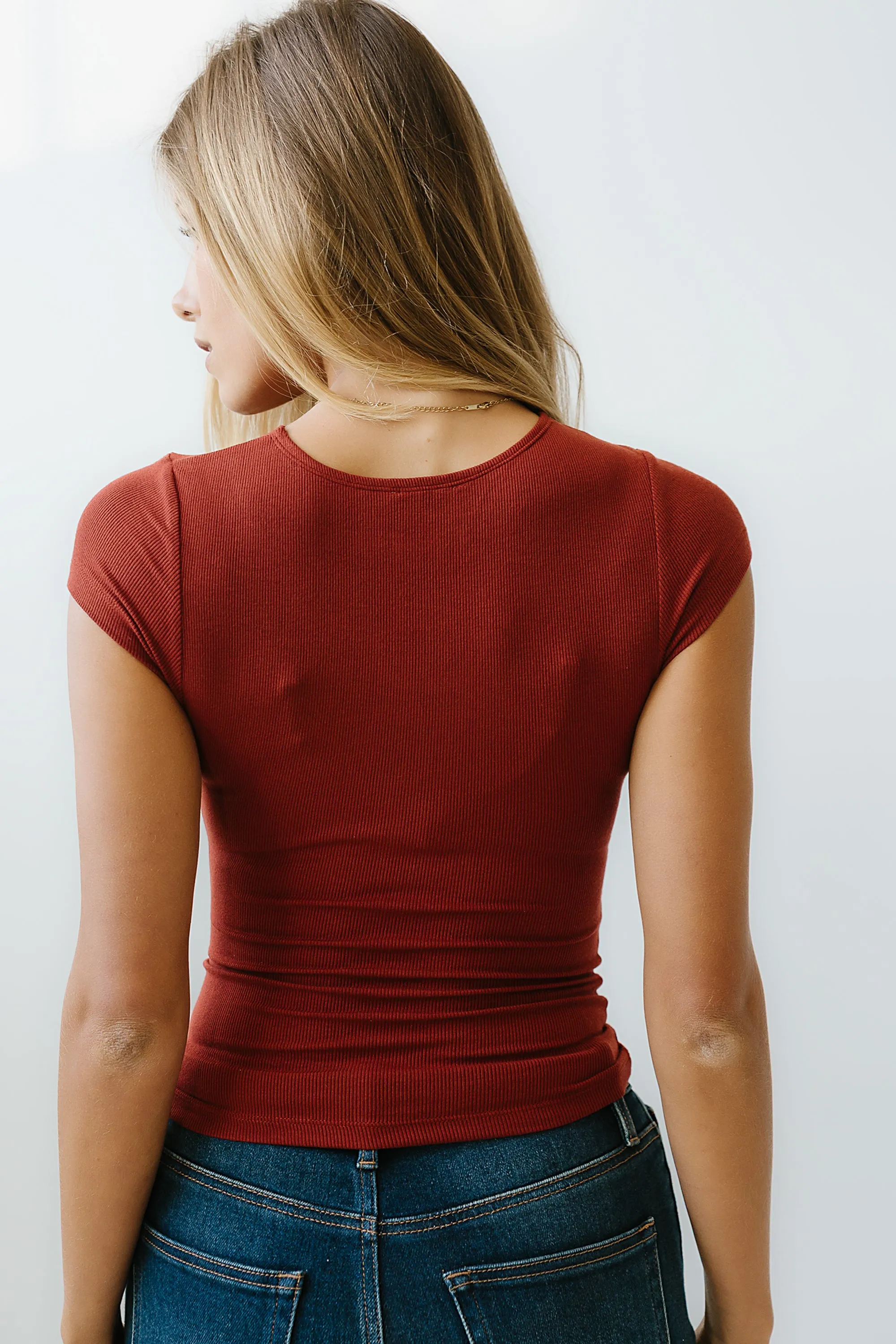 Leslie Cutout Top in Brick sold by bohme product image thumbnail 4