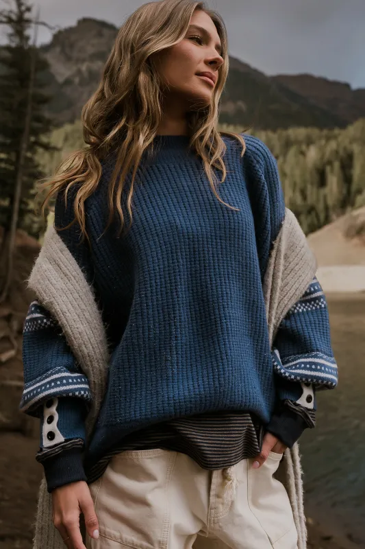 Jayda Oversized Sweater in Blue sold by bohme