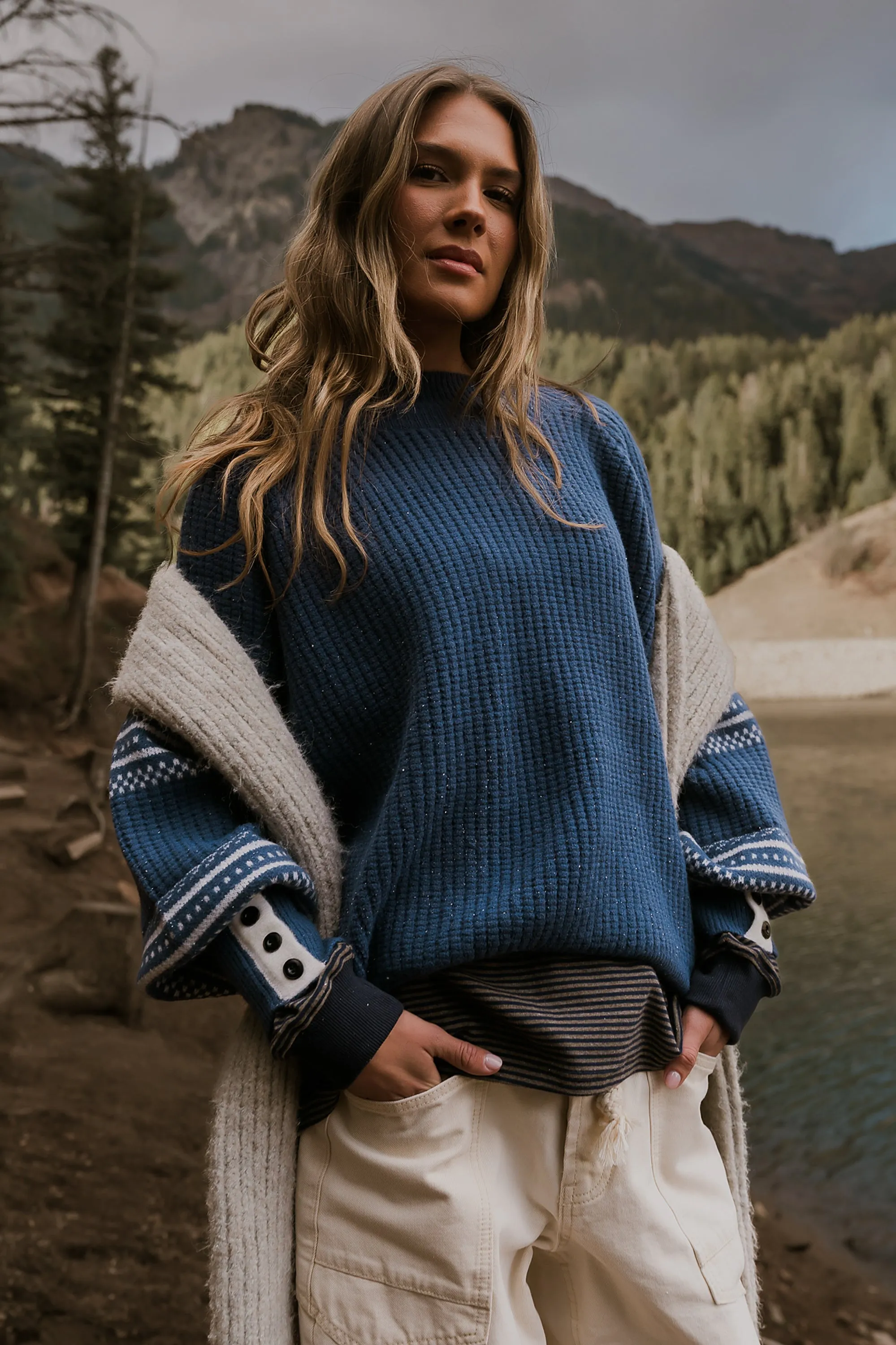 Jayda Oversized Sweater in Blue sold by bohme product image thumbnail 5