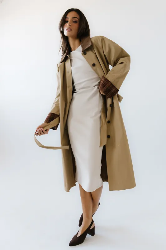 Tulie Contrast Trench Coat sold by bohme