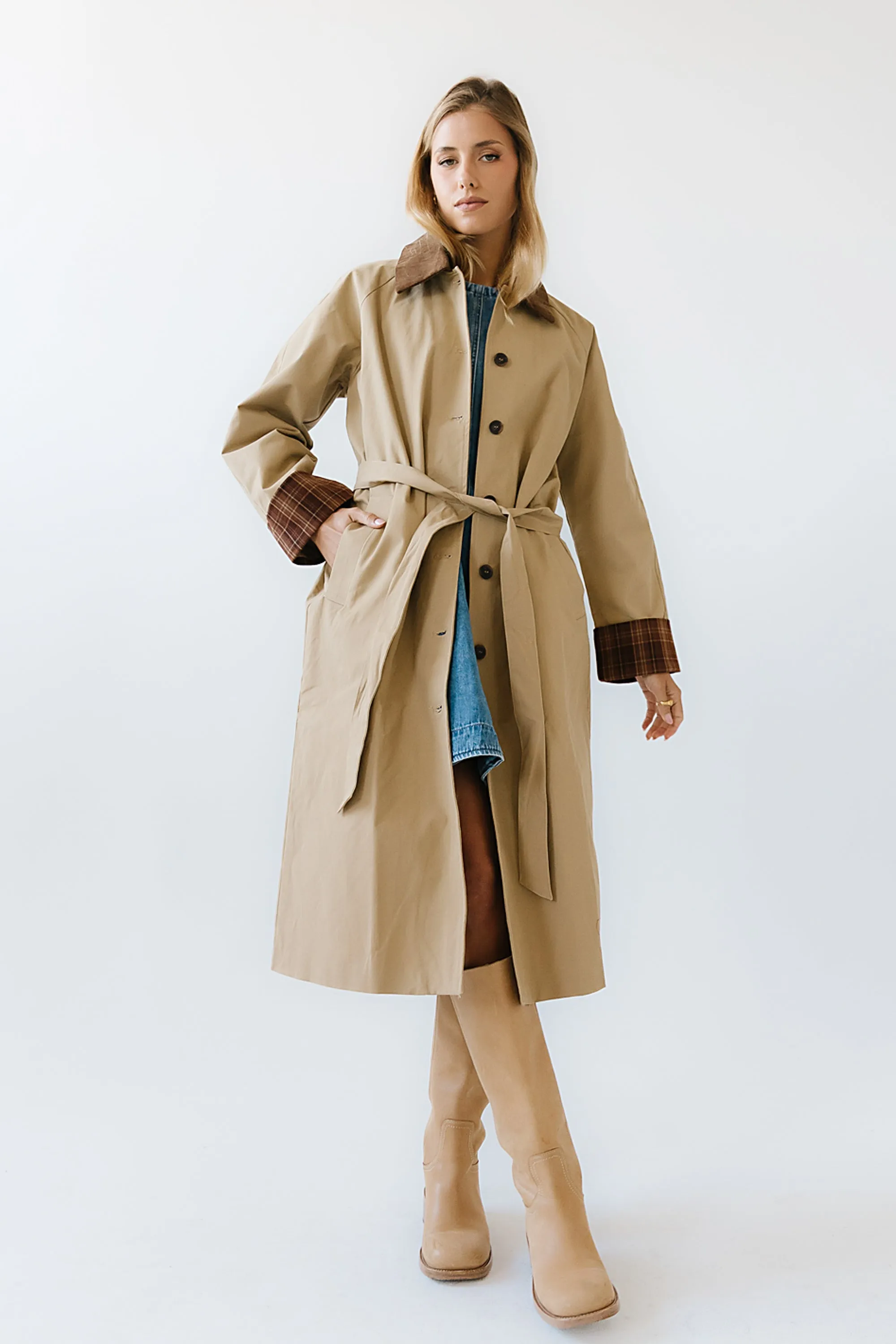 Tulie Contrast Trench Coat sold by bohme product image thumbnail 4