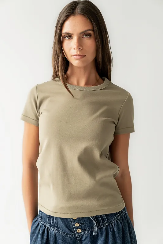 Mckenna T-Shirt in Olive sold by bohme