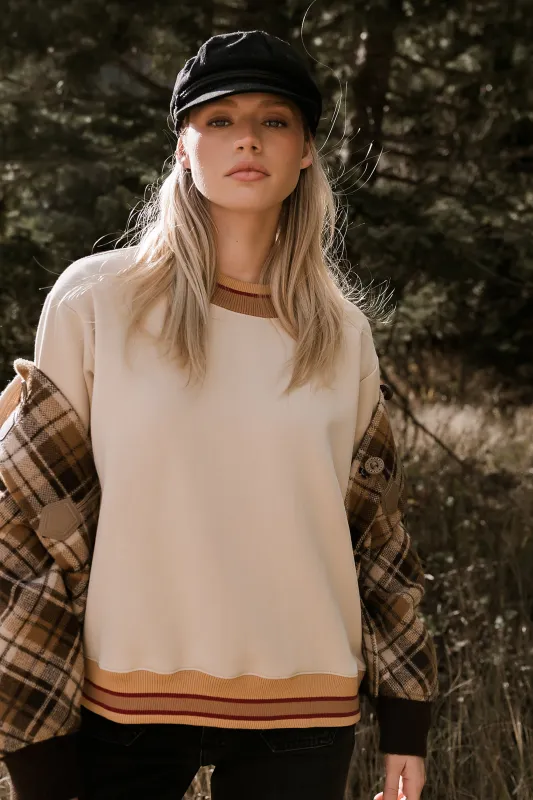 Marie Oversized Sweatshirt in Bone sold by bohme