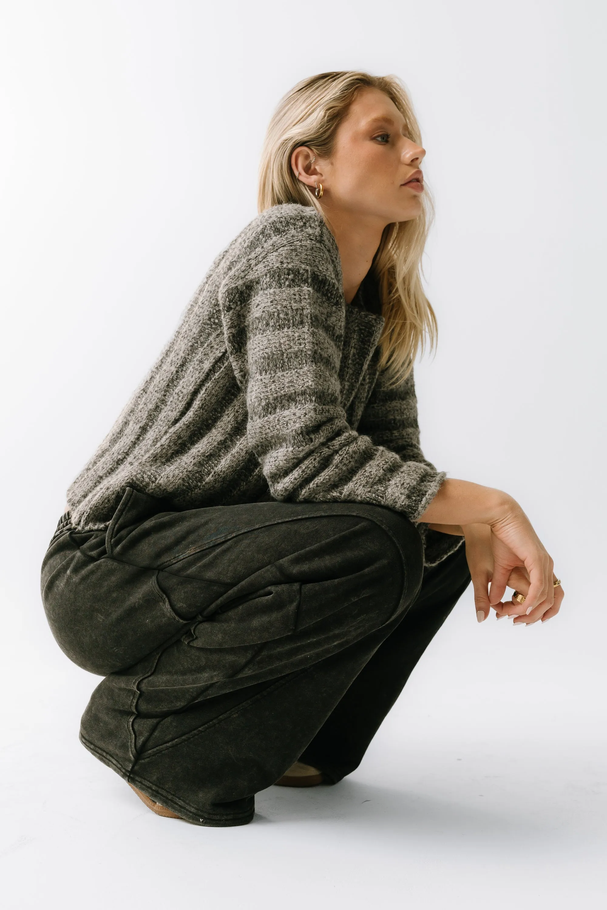 Zamara Ribbed Sweater in Charcoal sold by bohme product image thumbnail 4