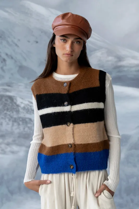 Wesley Striped Sweater Vest sold by bohme