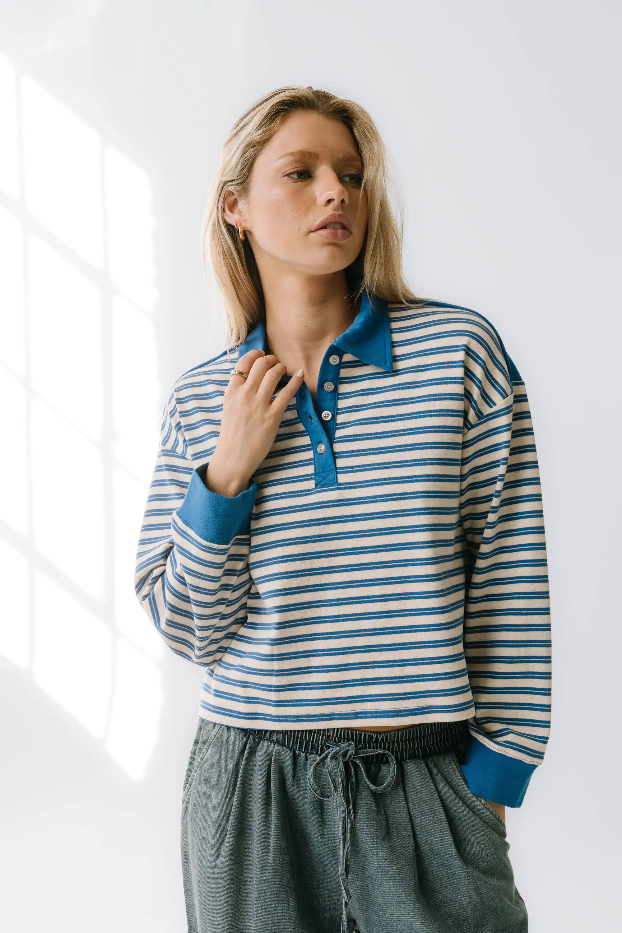 Kessie Striped Top in Blue sold by bohme product image thumbnail 4