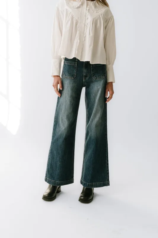 Alexia Wide Leg Jeans in Dark Wash sold by bohme