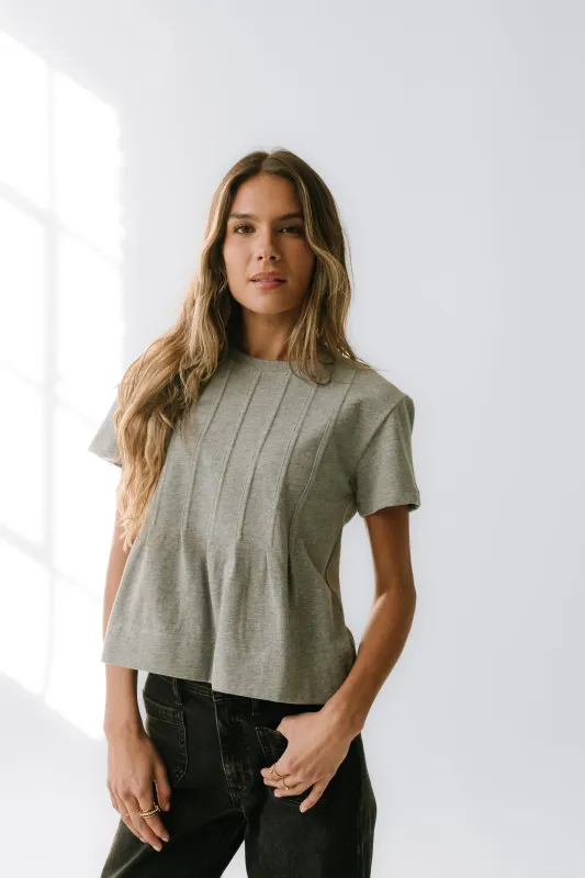 Cattelain Pleated Top in Grey sold by bohme