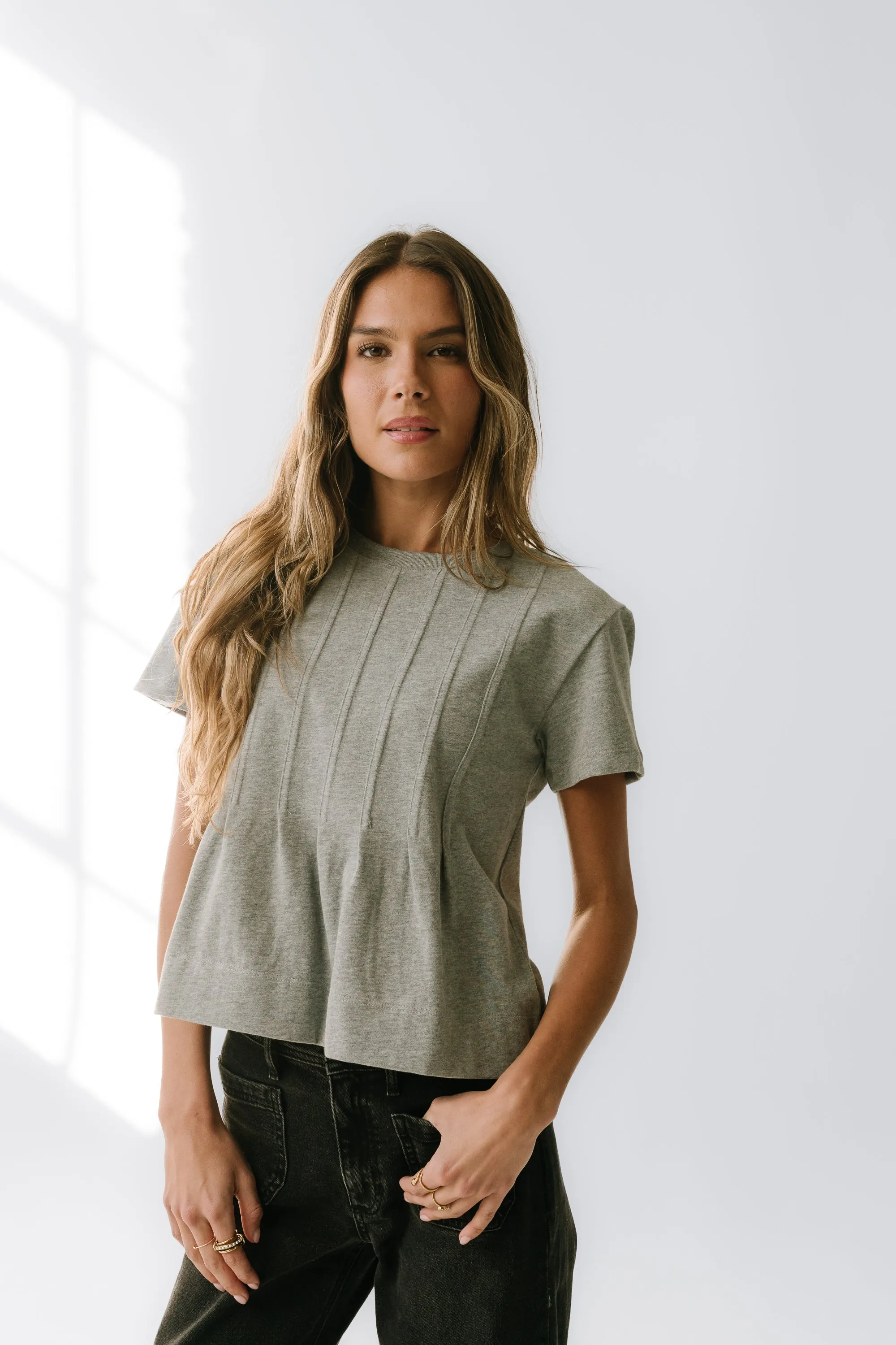 Cattelain Pleated Top in Grey sold by bohme