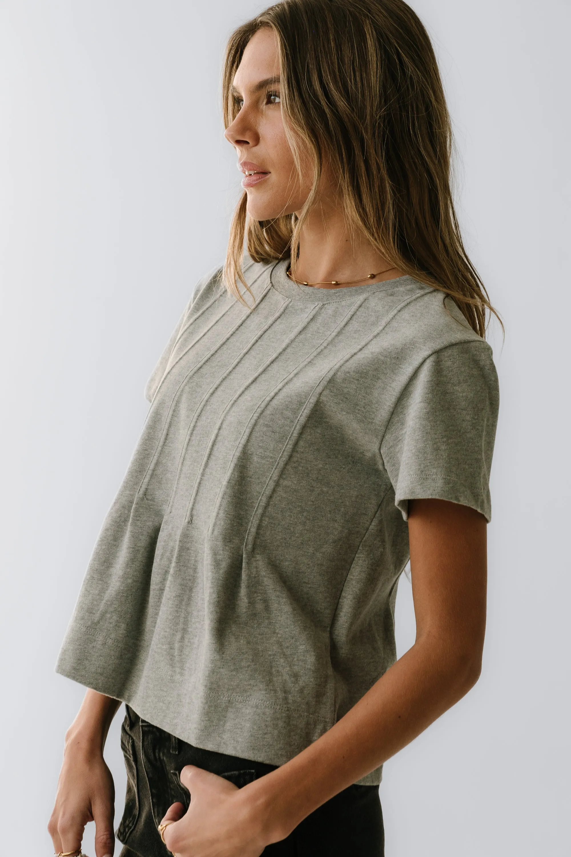 Cattelain Pleated Top in Grey sold by bohme product image thumbnail 4
