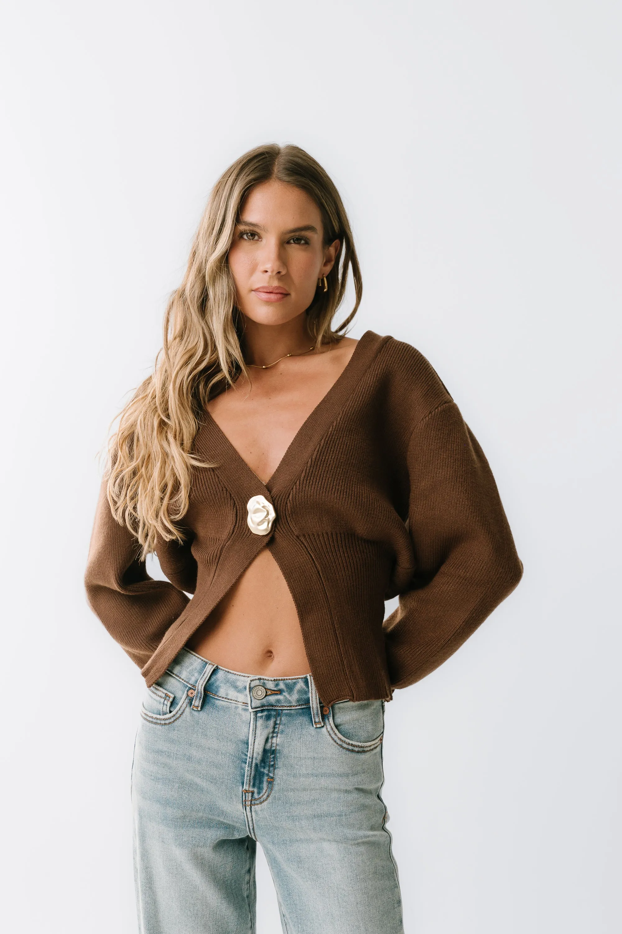 Minnie Knit Cardigan in Brown - FINAL SALE sold by bohme product image thumbnail 4
