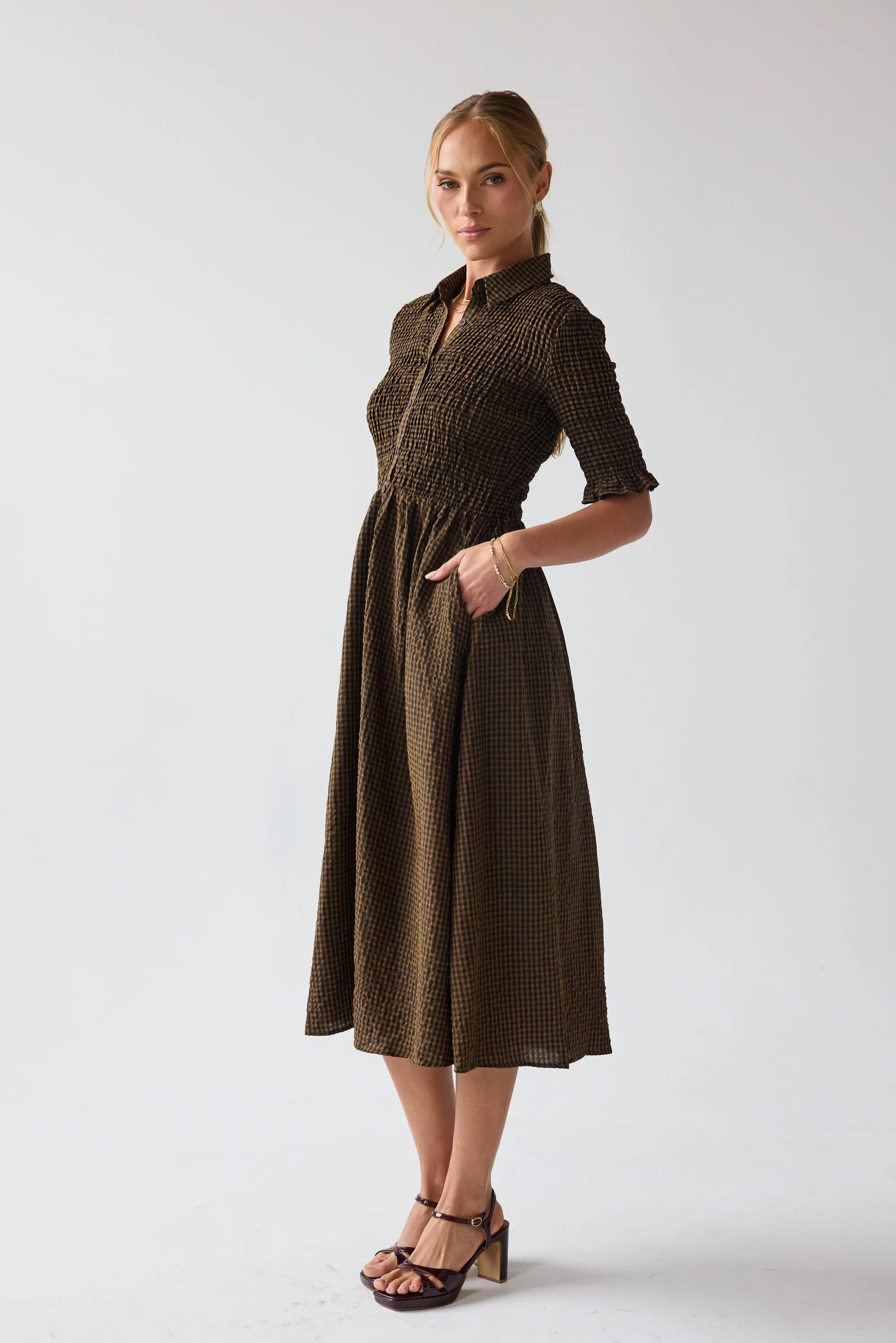 Jonas Gingham Midi Dress sold by bohme product image thumbnail 4