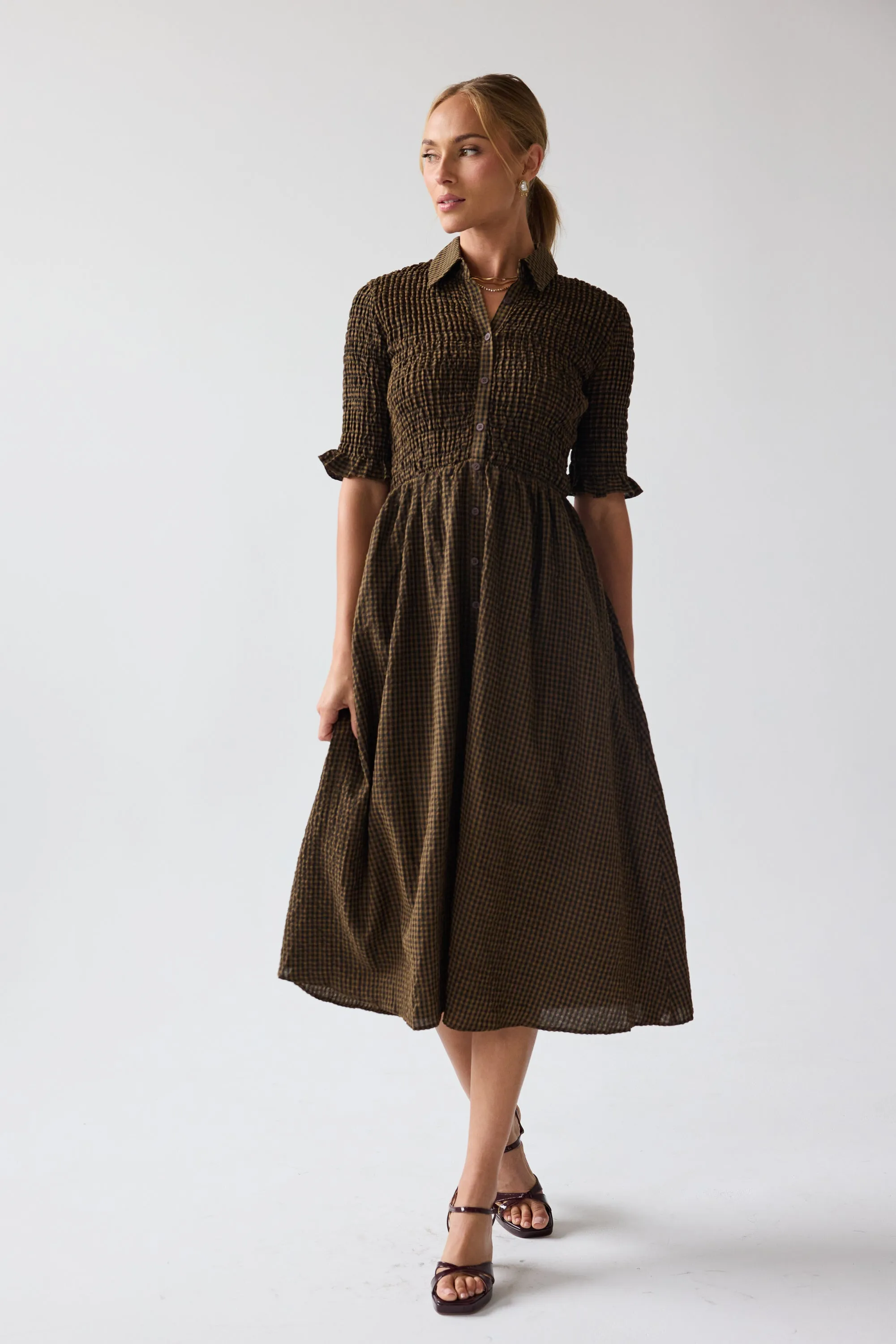 Jonas Gingham Midi Dress sold by bohme product image thumbnail 5