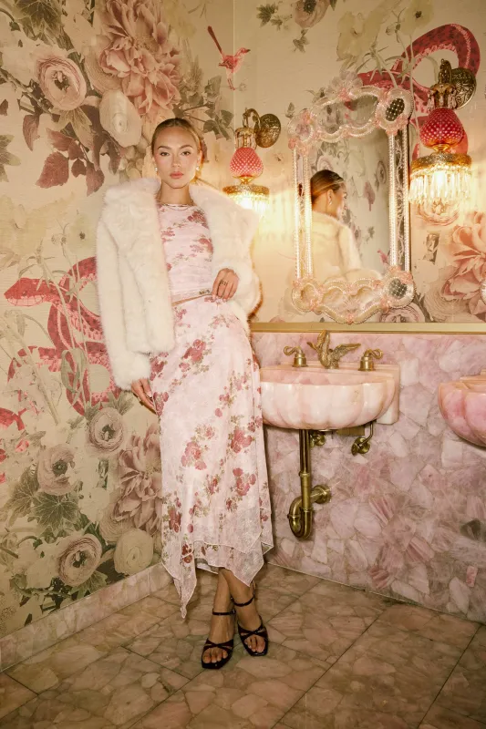 Anderson Floral Mesh Maxi Skirt sold by bohme