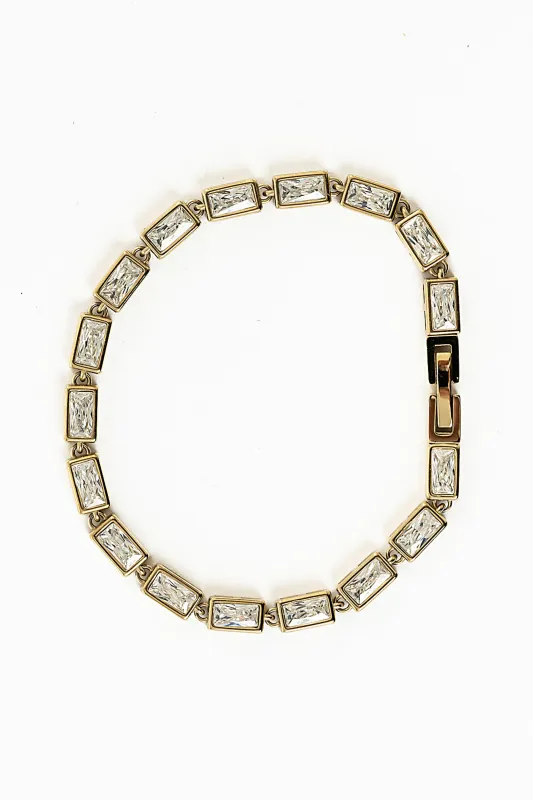 Torri Rhinestone Bracelet in Gold made by bohme