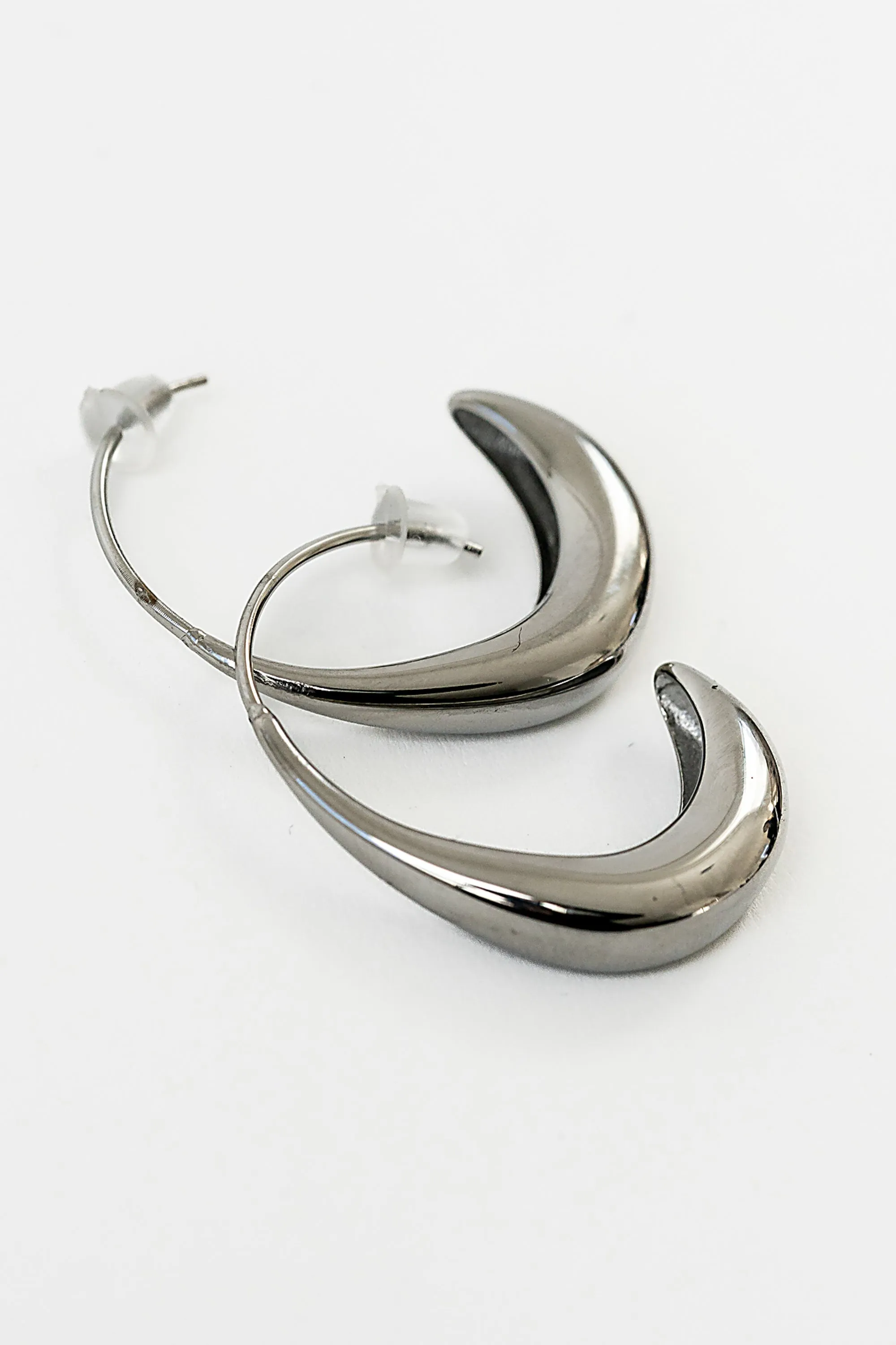 Roman Hoop Earrings in Silver sold by bohme product image thumbnail 2