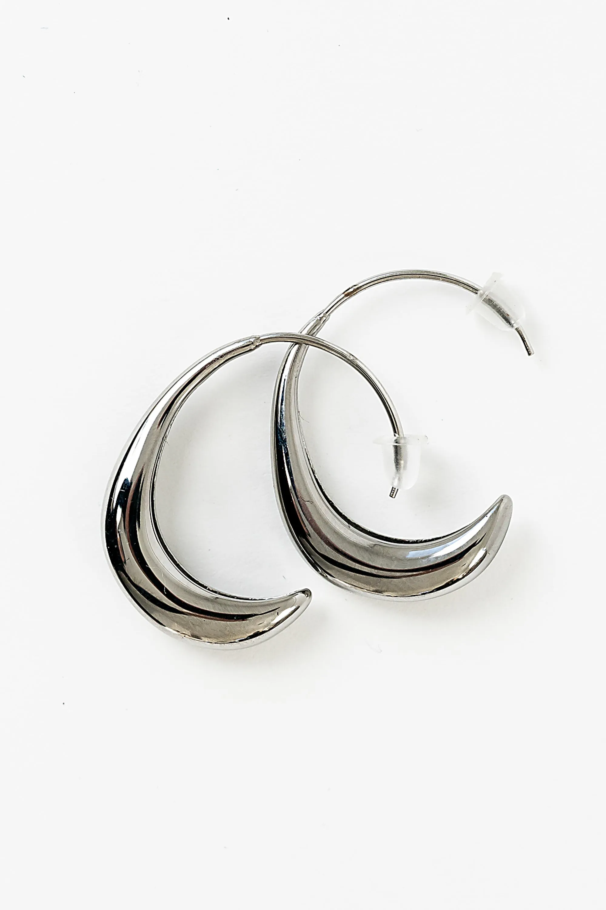 Roman Hoop Earrings in Silver sold by bohme
