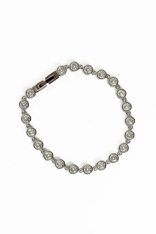 Georgie Rhinestone Bracelet in Silver sold by bohme