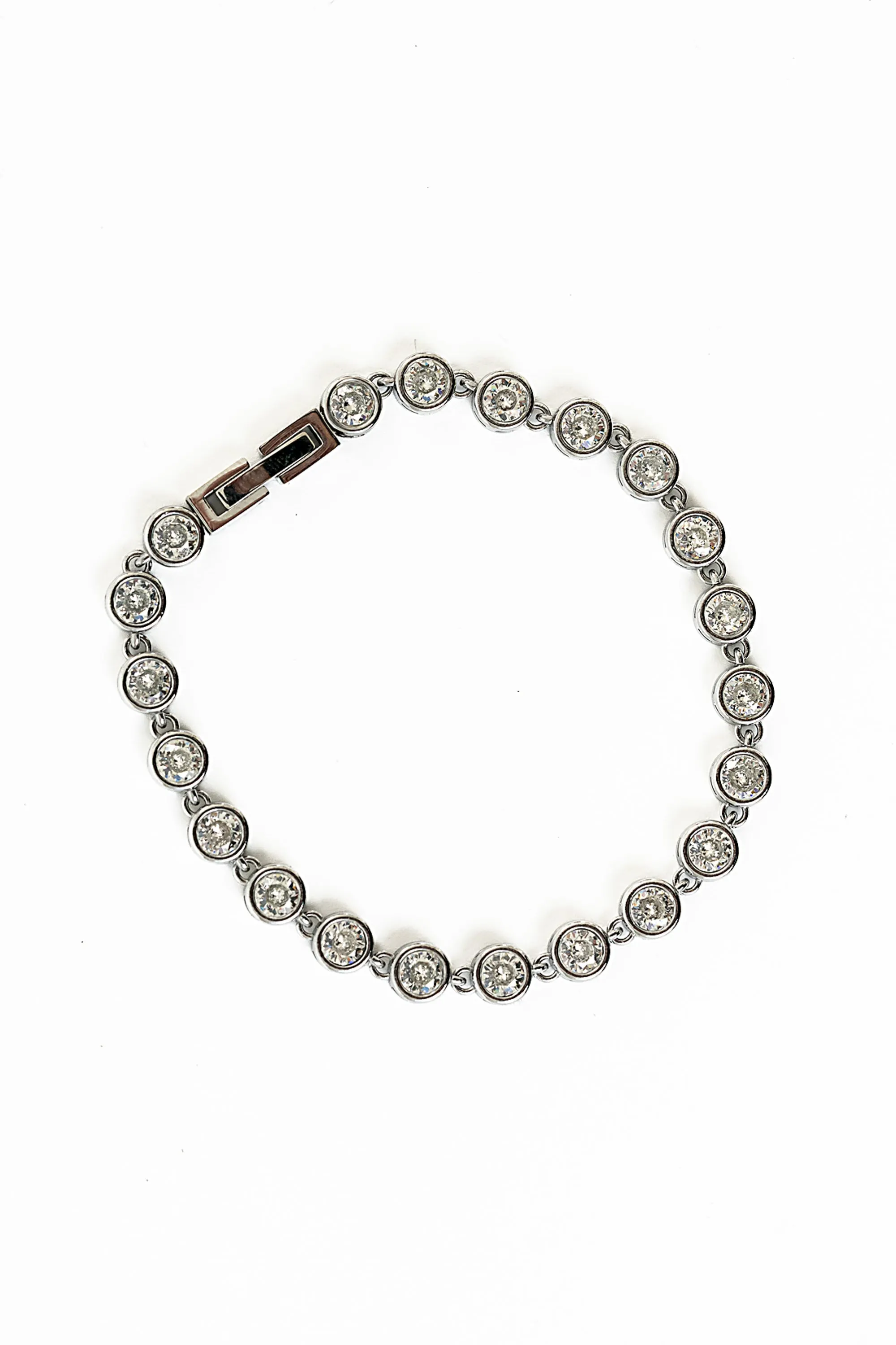 Georgie Rhinestone Bracelet in Silver sold by bohme