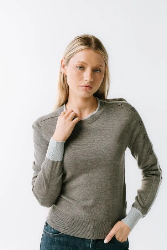 Rustin Contrast Sweater in Grey sold by bohme