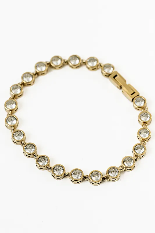 Georgie Rhinestone Bracelet in Gold made by bohme