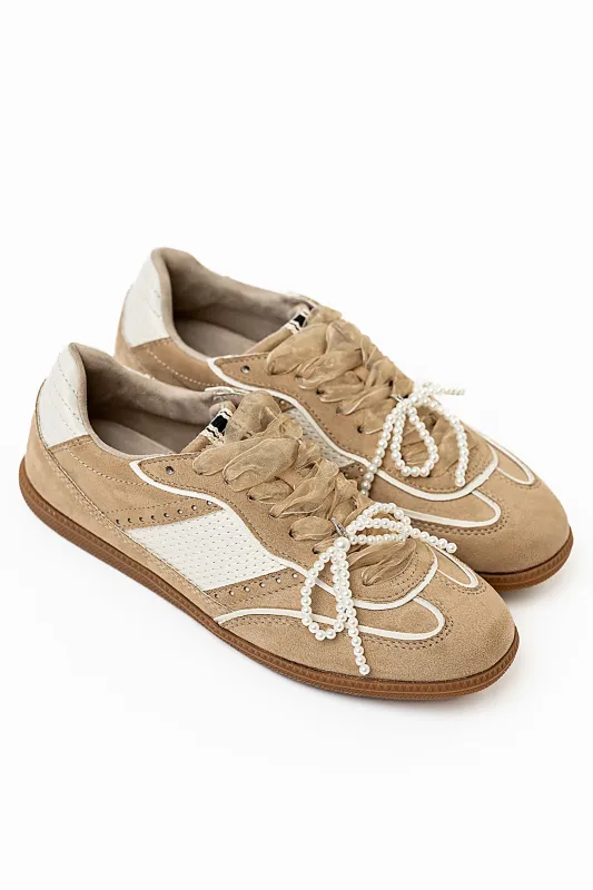 Sophie Sneaker in Taupe sold by bohme