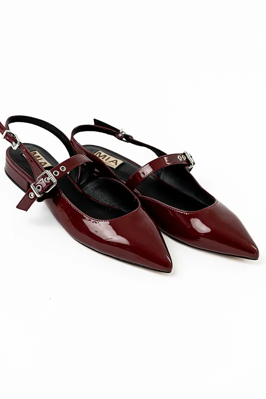Aire Slingback Flats in Burgundy sold by bohme