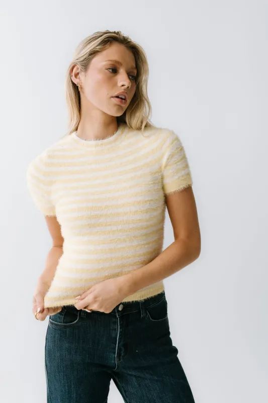 Mazie Fuzzy Sweater in Yellow sold by bohme