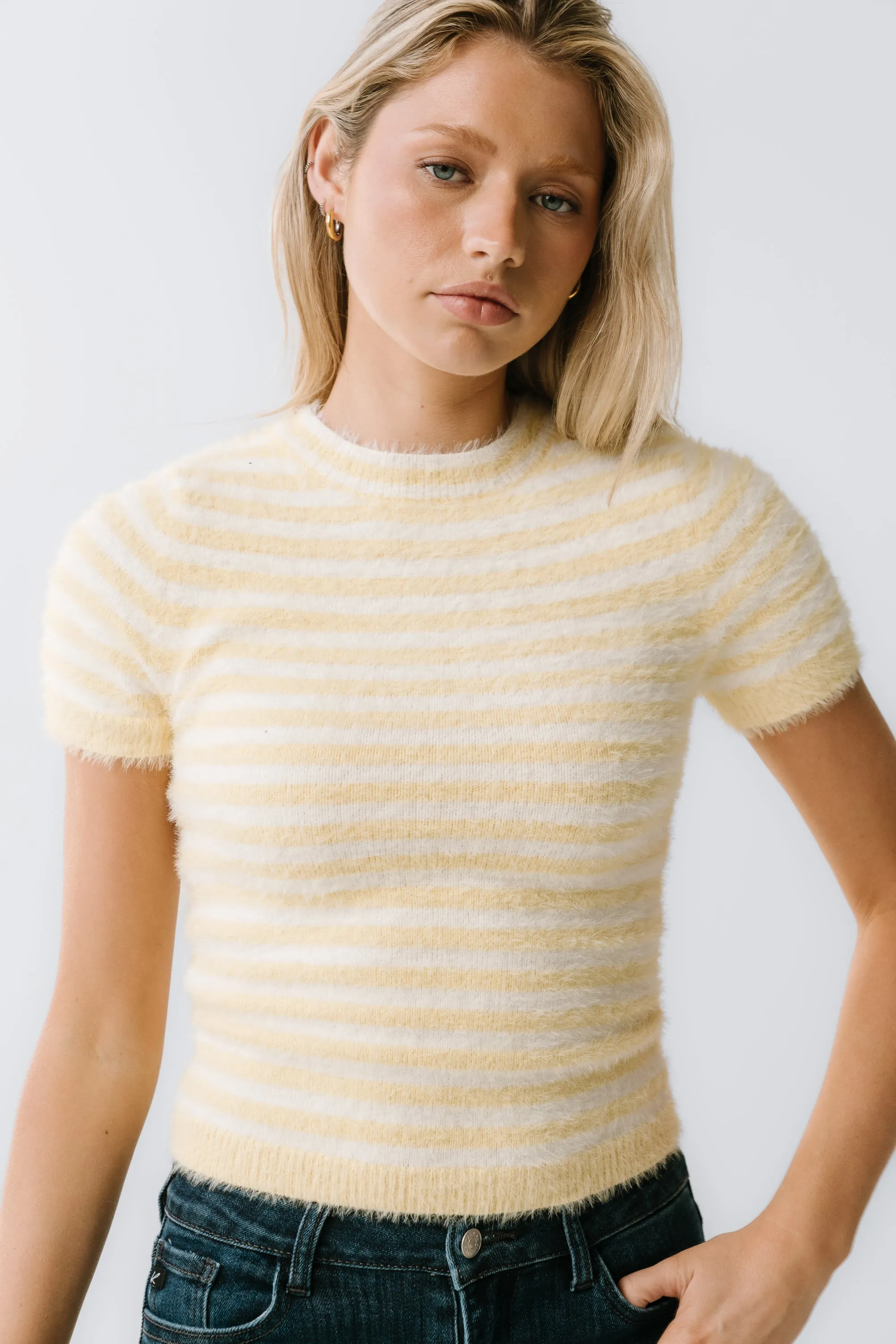 Mazie Fuzzy Sweater in Yellow sold by bohme product image thumbnail 4