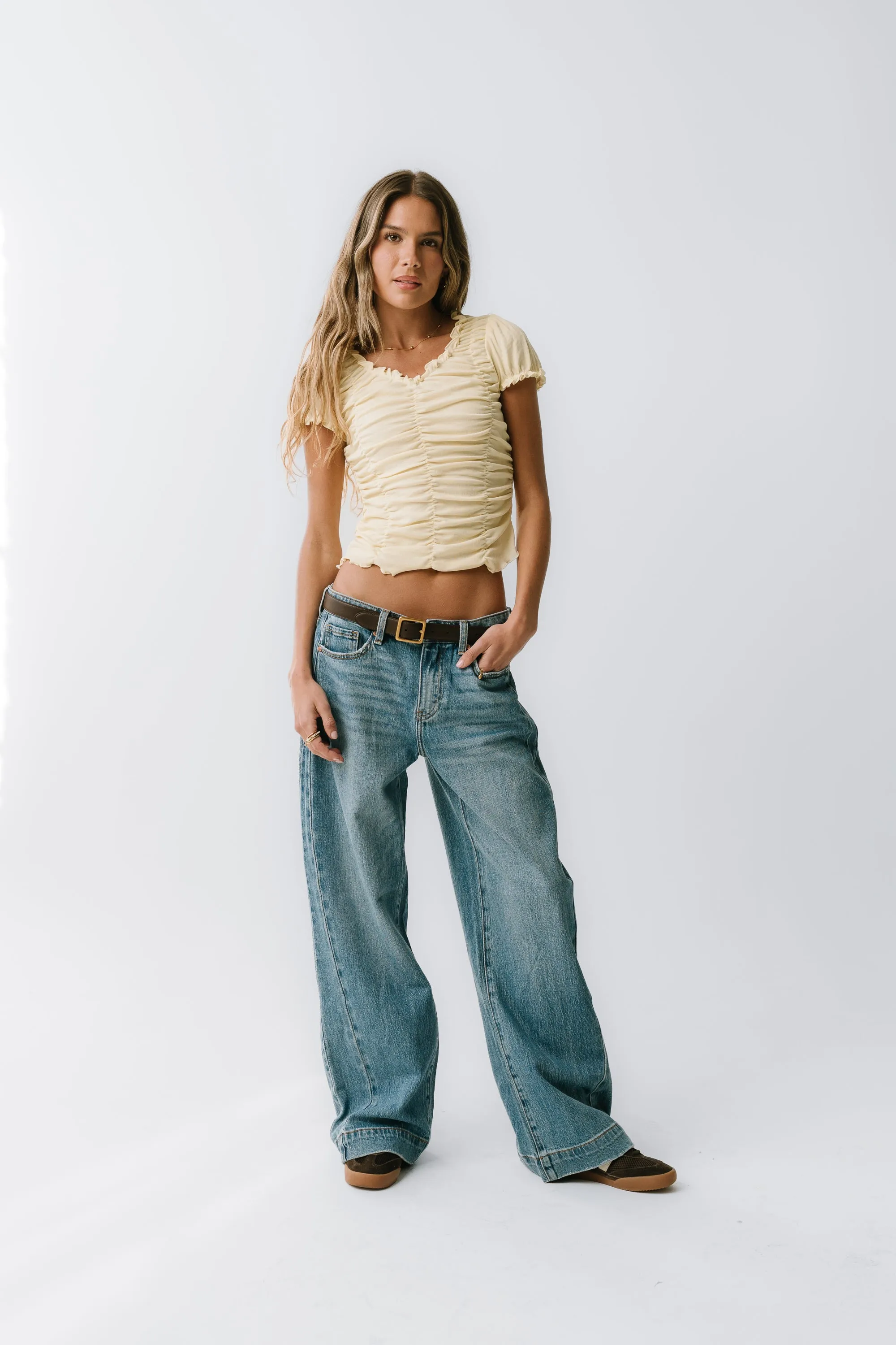 Regan Ruched Top in Yellow sold by bohme product image thumbnail 3