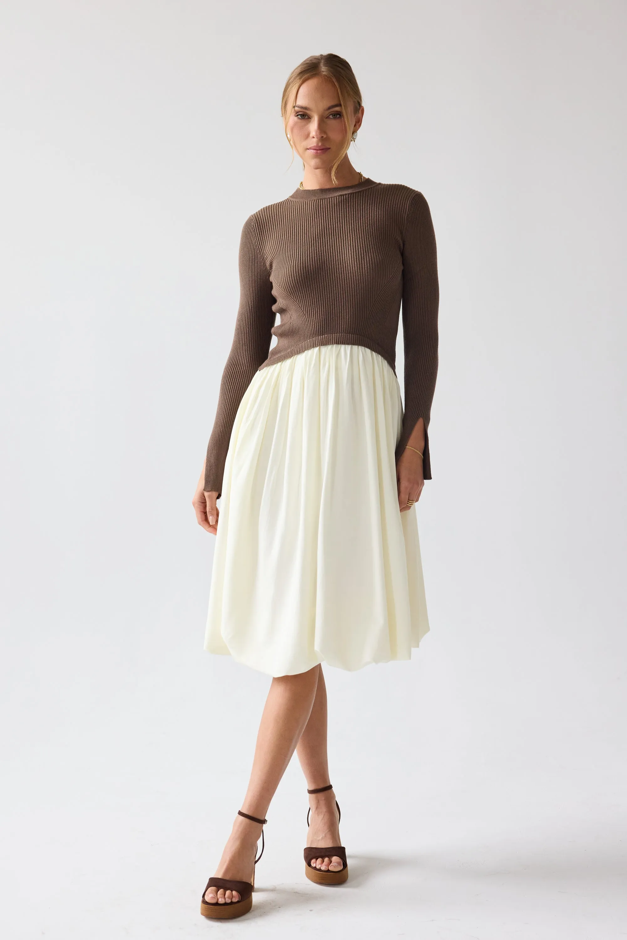 Kaison Mixed Media Midi Dress - FINAL SALE sold by bohme product image thumbnail 5