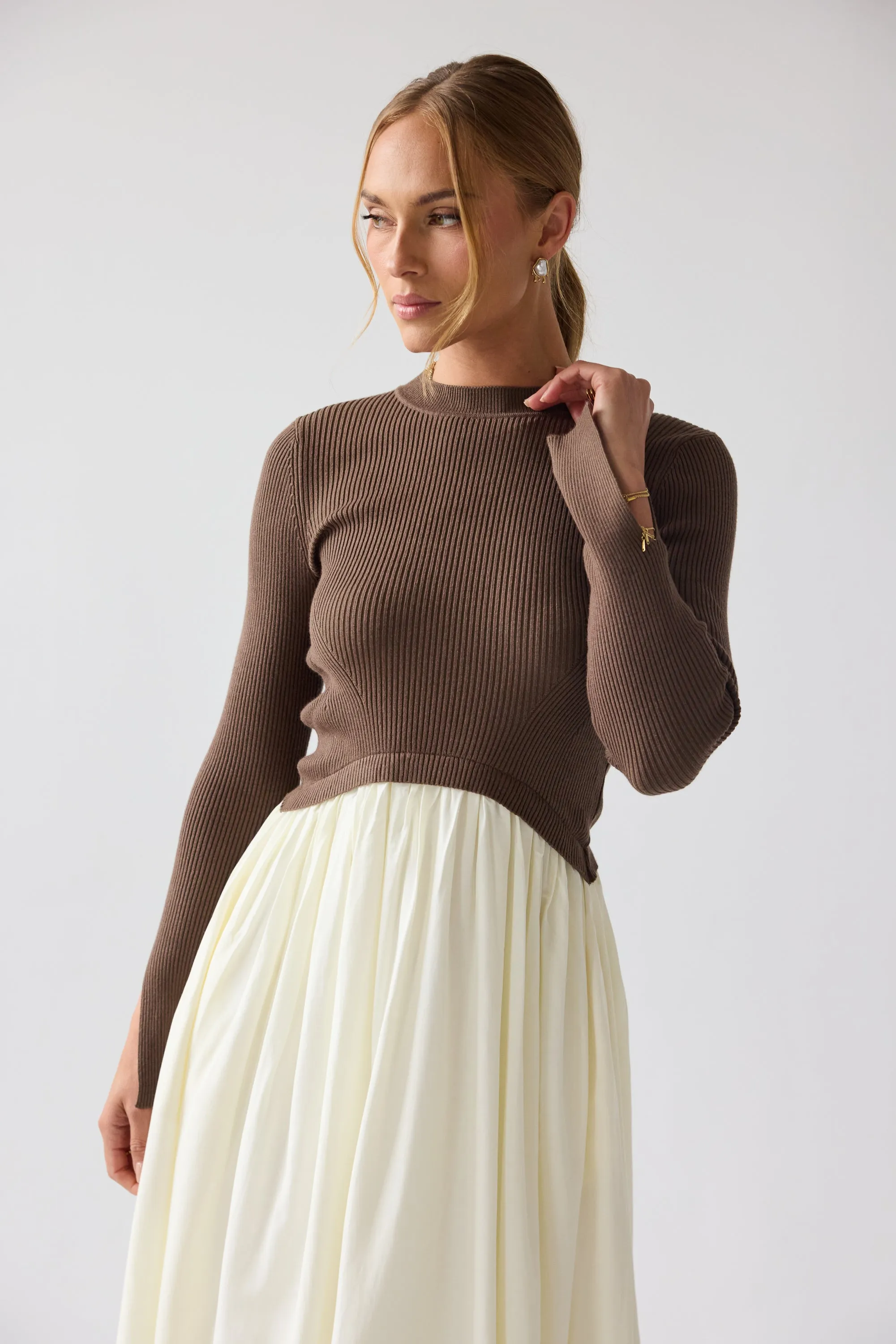 Kaison Mixed Media Midi Dress - FINAL SALE sold by bohme product image thumbnail 4