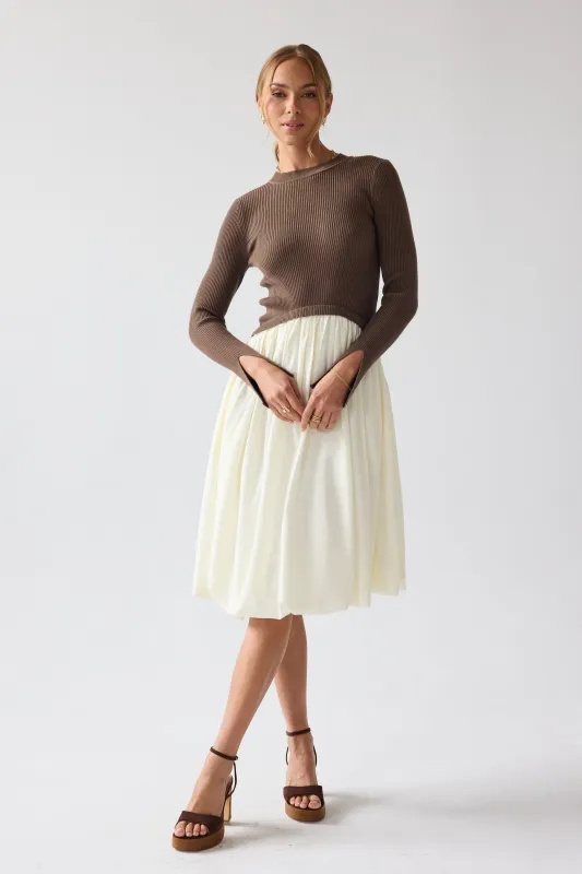 Kaison Mixed Media Midi Dress sold by bohme