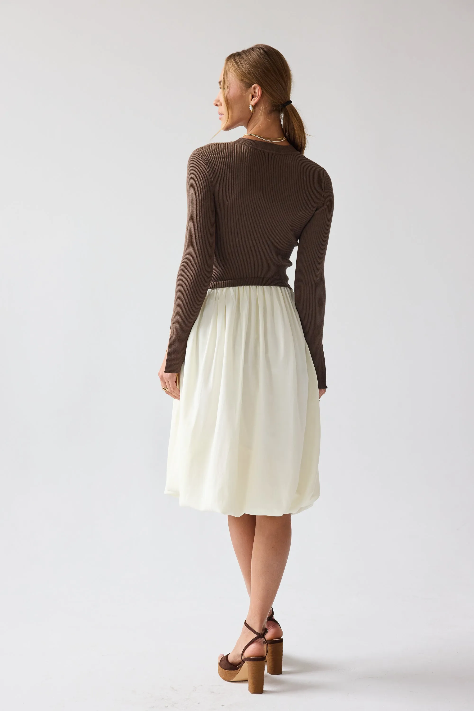 Kaison Mixed Media Midi Dress - FINAL SALE sold by bohme product image thumbnail 3