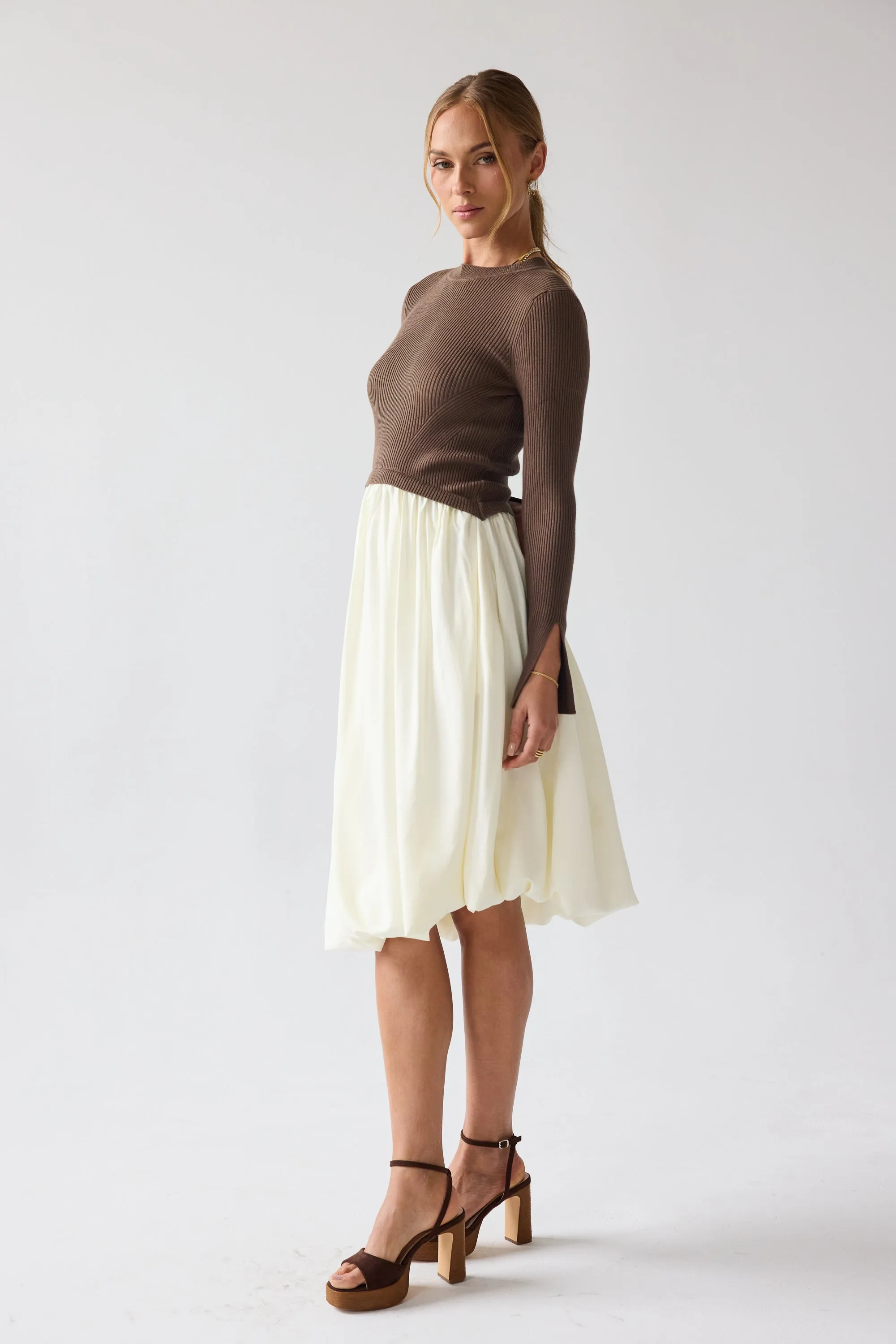 Kaison Mixed Media Midi Dress - FINAL SALE sold by bohme product image thumbnail 2