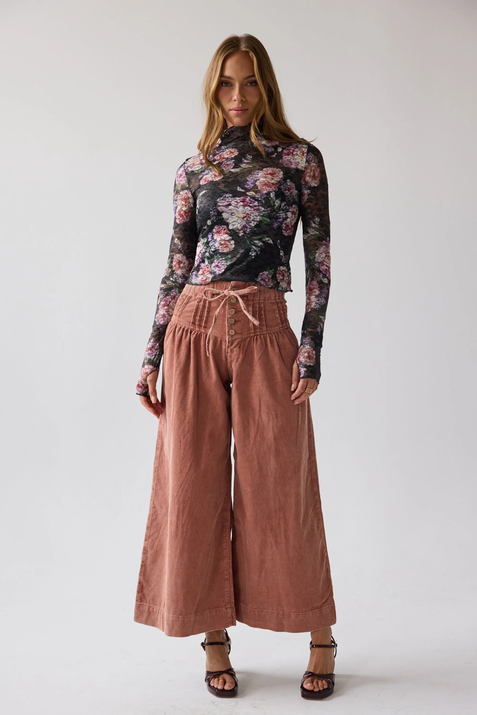 Barkley Corduroy Wide Leg Pants in Rust sold by bohme product image thumbnail 4