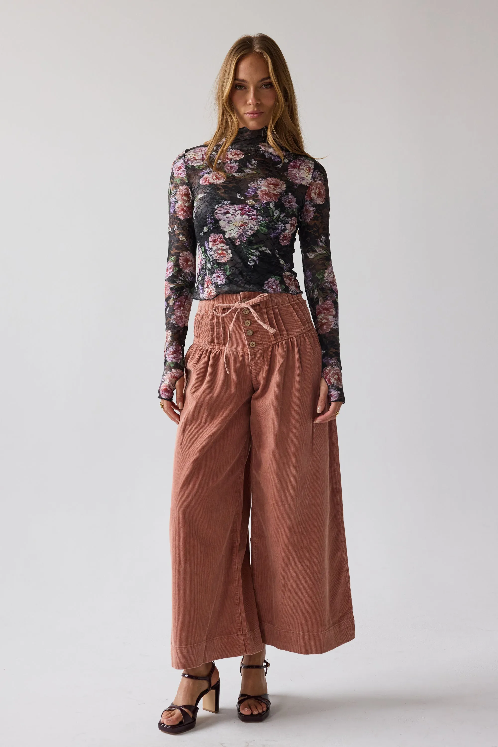 Barkley Corduroy Wide Leg Pants in Rust sold by bohme product image thumbnail 2