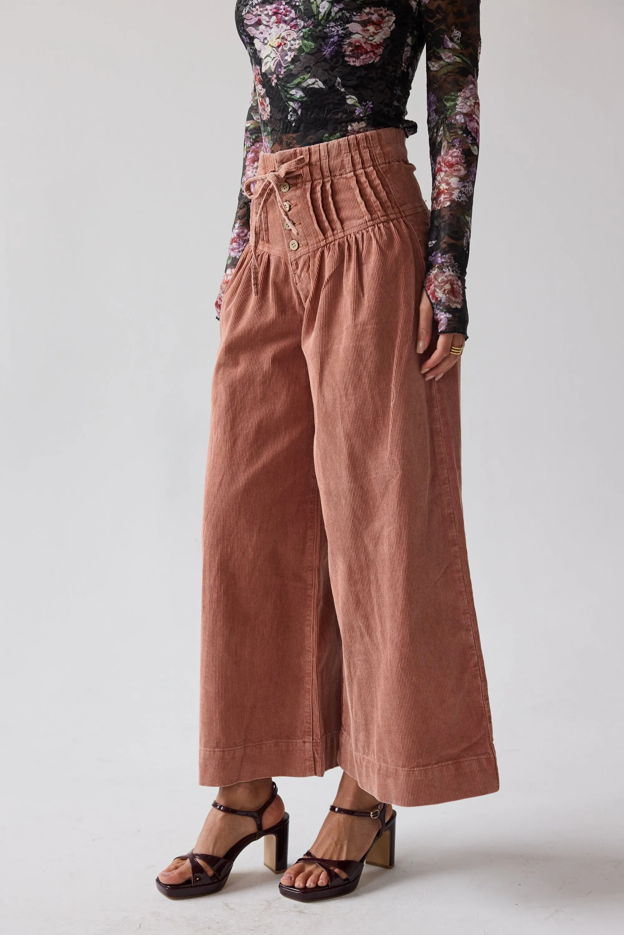 Barkley Corduroy Wide Leg Pants in Rust sold by bohme product image thumbnail 3