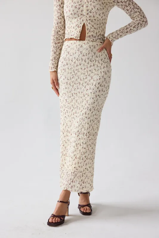 Reggie Floral Maxi Skirt sold by bohme