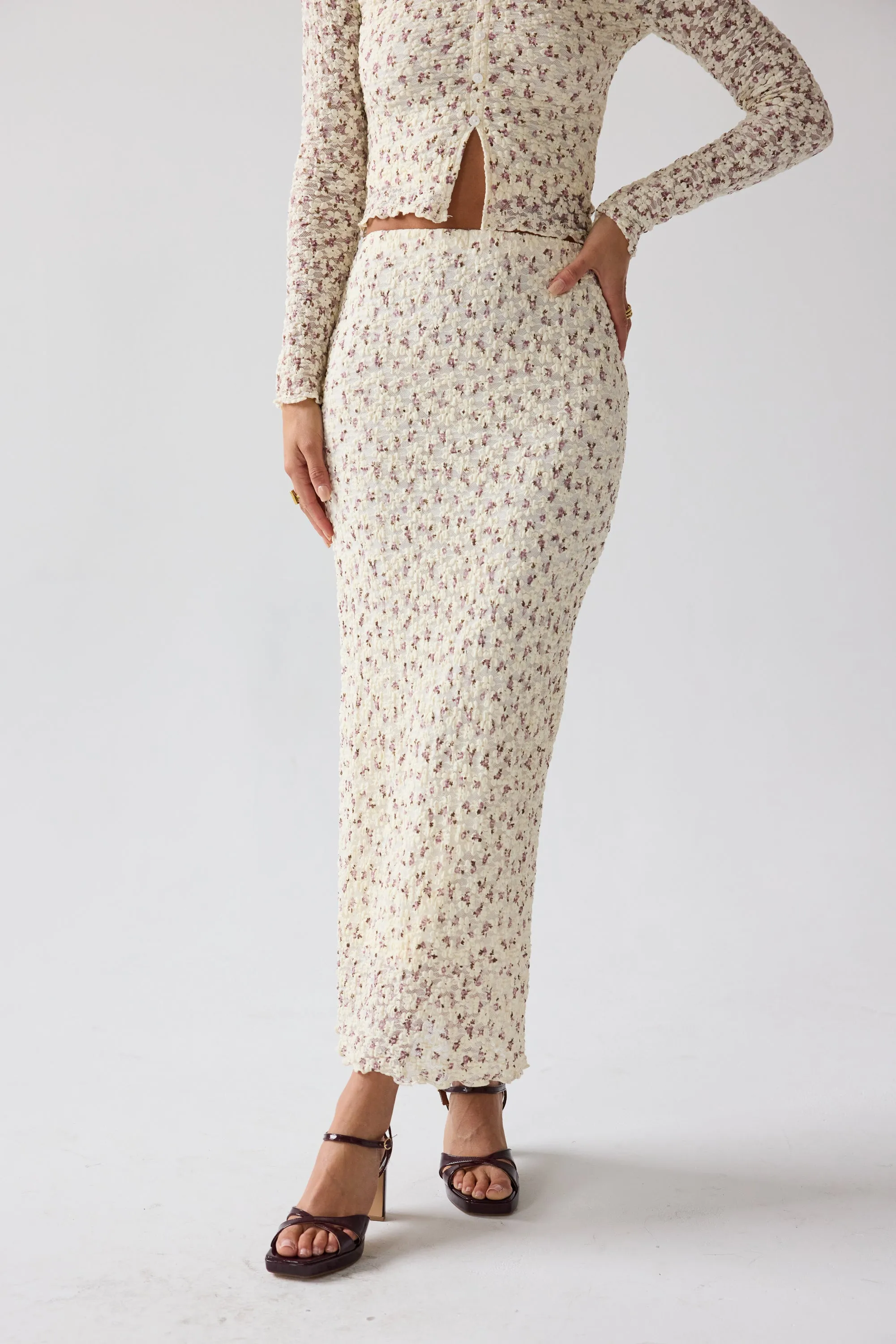 Reggie Floral Maxi Skirt sold by bohme