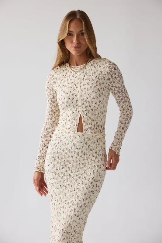 Reggie Floral Top in Multi sold by bohme