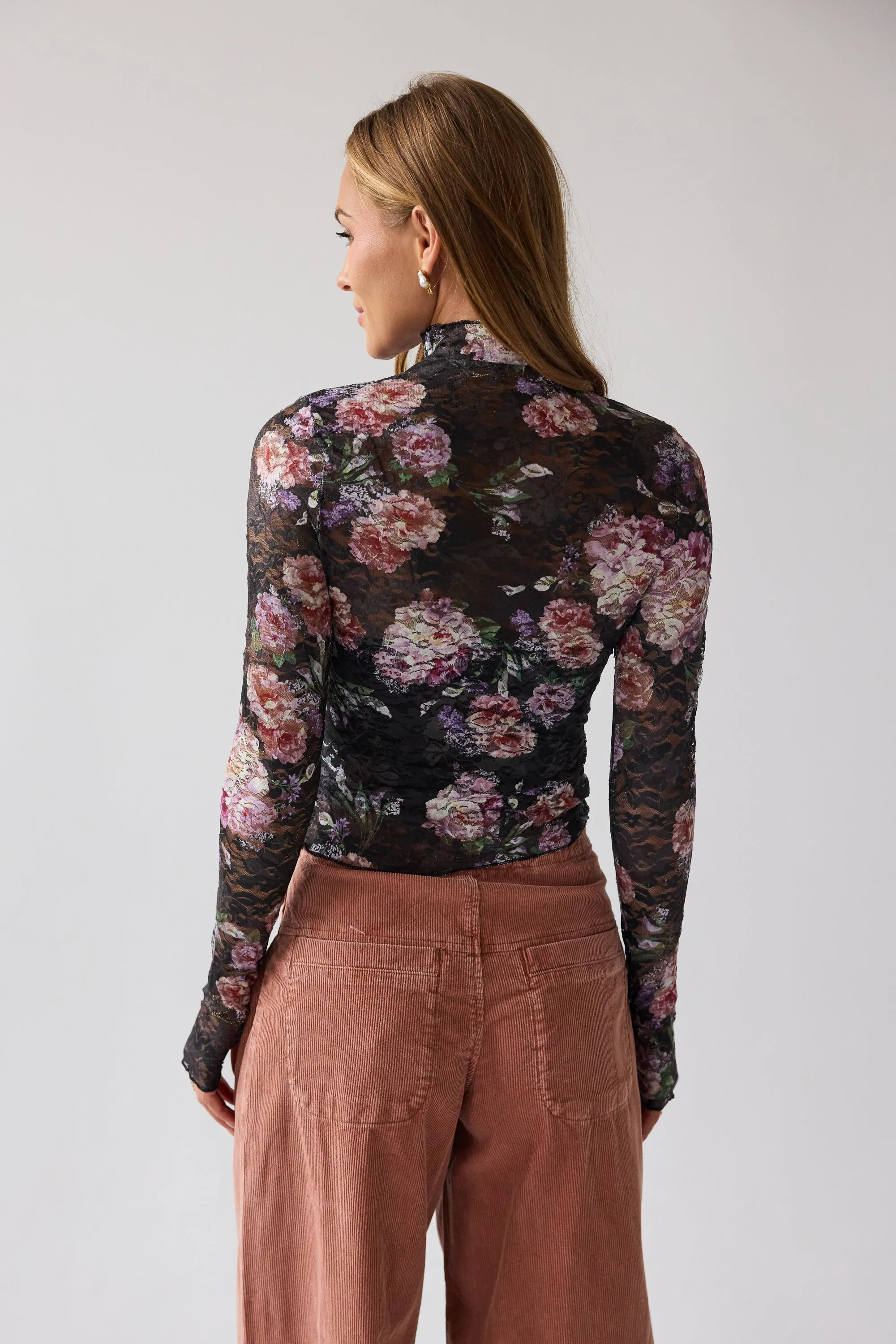 Winnie Floral Crinkle Top in Black sold by bohme product image thumbnail 3