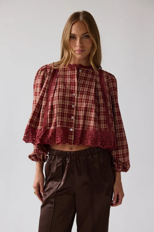 Randall Plaid Blouse sold by bohme