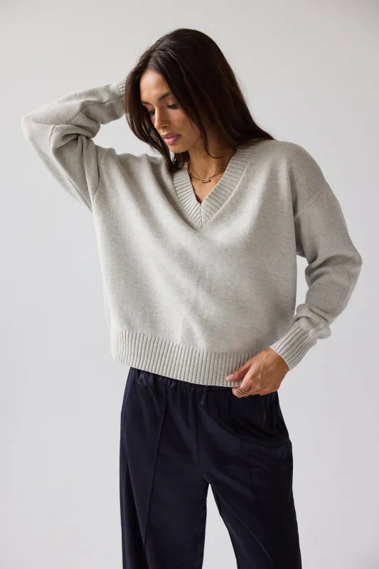 Adella Knit Sweater in Silver sold by bohme